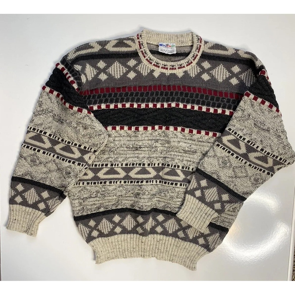 Sovrano Australia Wool & Alpaca Chunky Cable Knit Sweater / Men's‎ Large